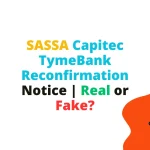 SASSA Capitec TymeBank Reconfirmation Notice | Real or Fake?